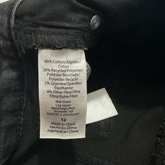 Sofia Vergara Rosa High Rise Curvy Ankle Distressed Button Jeans Black Womens 12 - Picture 6 of 11